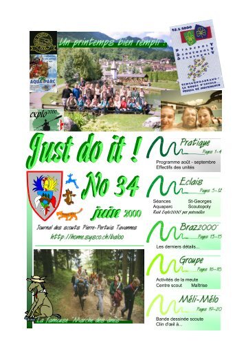 Programme août - Scouts Pierre-Pertuis
