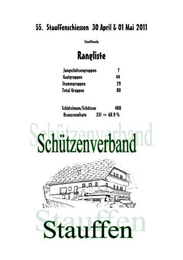 Staufenschiessen - Schützen Steffisburg-Heimberg
