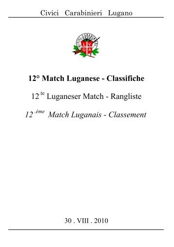 12° Match Luganese - Società Civici Carabinieri