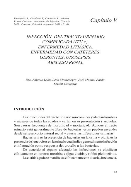 Primer Consenso Venezolano de Infección Urinaria 2011