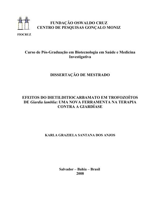 Karla Kraziela Santana dos Anjos. Efeitos do ... - Arca - Fiocruz