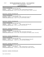 Sweepstakes / NEDA AA and JrYR Championships / Special Awards