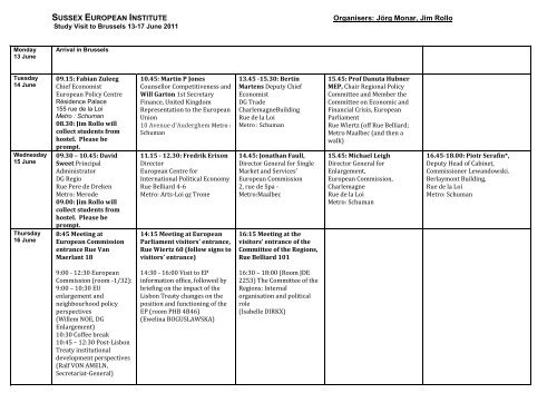 Brussells Programme June 2011