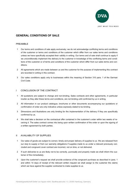 General Conditions of Sale, Download