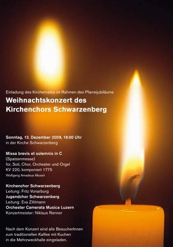 Weihnachtskonzert des Kirchenchors Schwarzenberg - Bruno Fluder