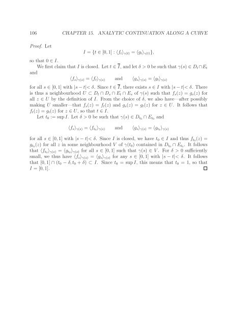 Math 411: Honours Complex Variables - University of Alberta