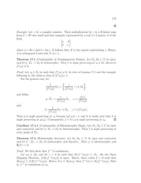 Math 411: Honours Complex Variables - University of Alberta