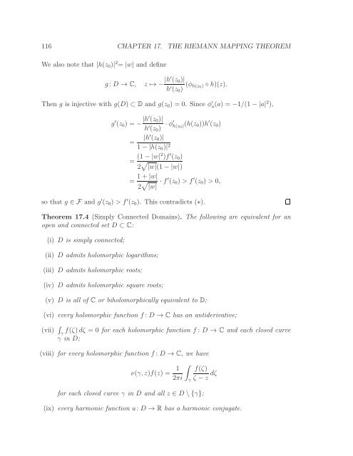 Math 411: Honours Complex Variables - University of Alberta