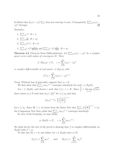 Math 411: Honours Complex Variables - University of Alberta