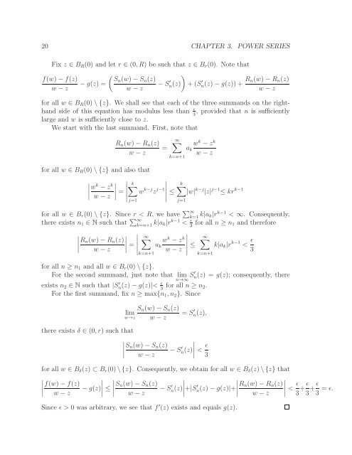 Math 411: Honours Complex Variables - University of Alberta