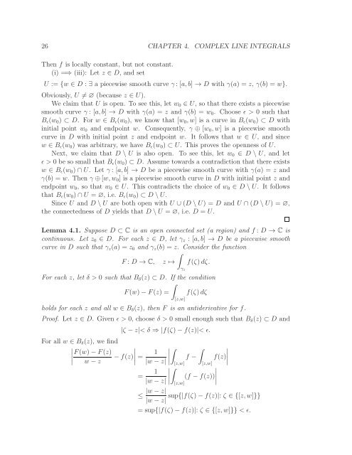 Math 411: Honours Complex Variables - University of Alberta