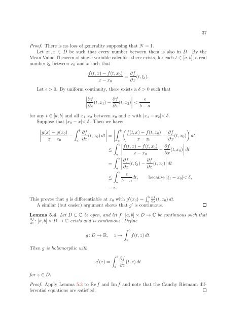 Math 411: Honours Complex Variables - University of Alberta