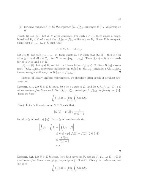 Math 411: Honours Complex Variables - University of Alberta