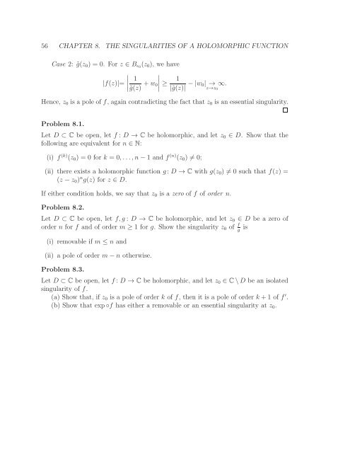 Math 411: Honours Complex Variables - University of Alberta