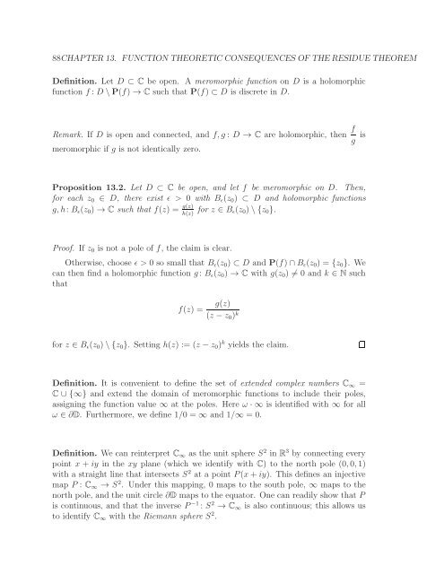 Math 411: Honours Complex Variables - University of Alberta
