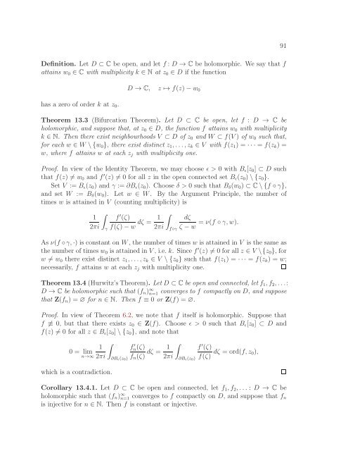Math 411: Honours Complex Variables - University of Alberta