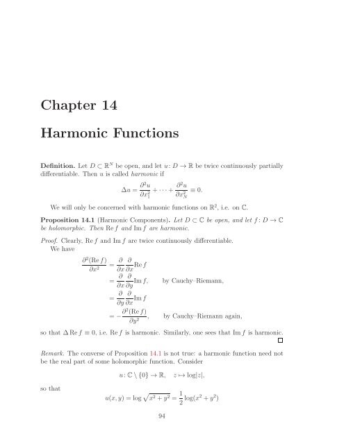 Math 411: Honours Complex Variables - University of Alberta