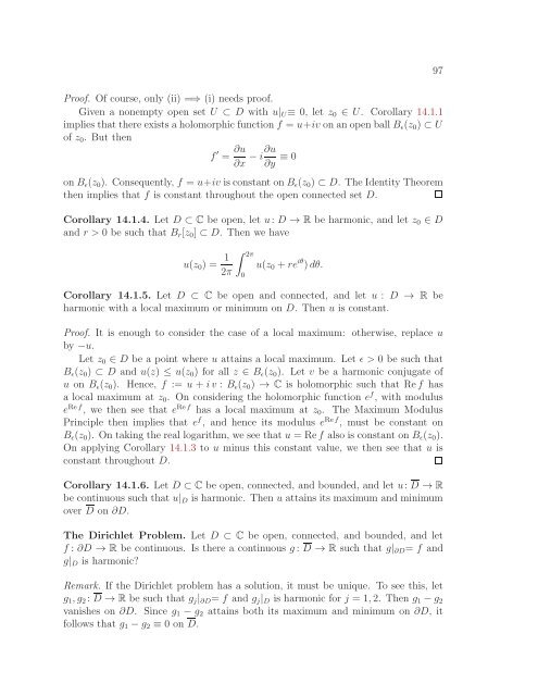 Math 411: Honours Complex Variables - University of Alberta