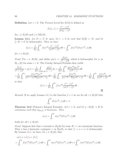Math 411: Honours Complex Variables - University of Alberta