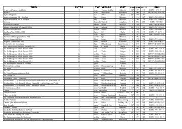 TITEL AUTOR TYP VERLAG ORT ISBN