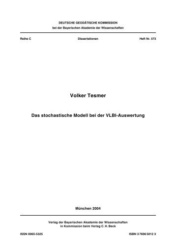 Volker Tesmer - Deutsche Geodätische Kommission