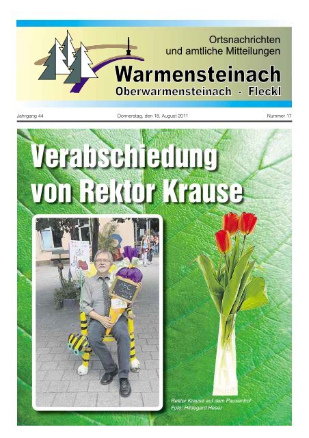 Verabschiedung von Rektor Krause - Warmensteinach