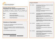 Detailinformationen zu den Themen und Uhrzeiten der verschiedenen