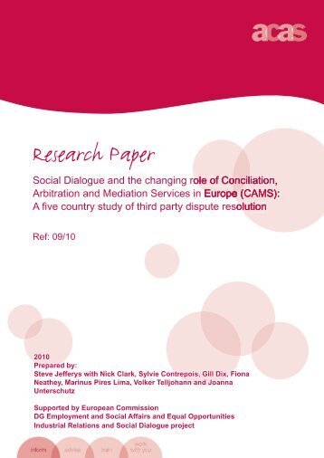 Social Dialogue and the changing role of Conciliation - Acas