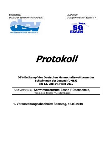 Protokoll Abschnitt 1 - SG - Essen