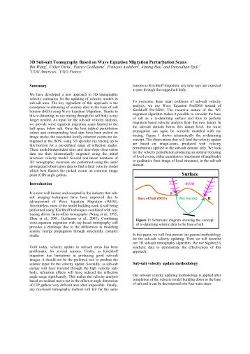 3D Sub-salt Tomography Based on Wave Equation - CGG Veritas