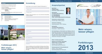 Fortbildungsprogramm für das Jahr 2013