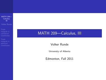 Triple integrals in cylindrical and spherical coordinates