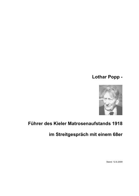 Interview mit Lothar Popp - Klaus und Renate Kuhl