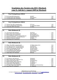 Ergebnisse des Turniers des RSV Miesbach vom 31. Juli bis 2 ...