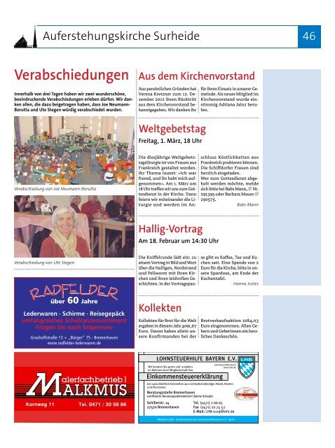 Ausgabe Februar 2013 - Evangelisch-lutherischer Kirchenkreis ...