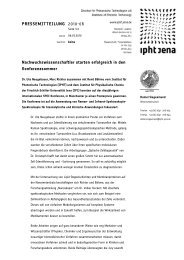 IPHT Jena mit neuer Pressemitteilung
