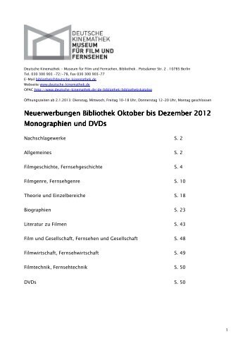 Oktober/Dezember 2012 - Deutsche Kinemathek