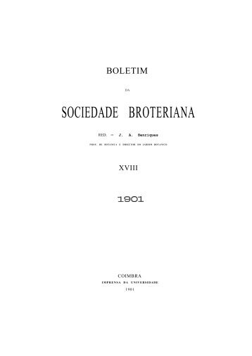 SOCIEDADE BROTERIANA - Biblioteca Digital de Botânica ...