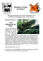 Wandern mit dem „Fuchsbus“ - Naturpark Pfälzerwald