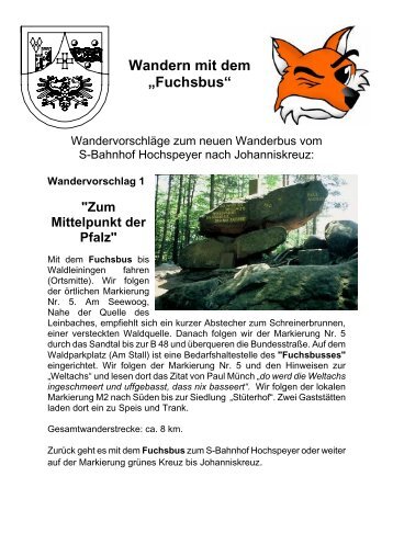 Wandern mit dem „Fuchsbus“ - Naturpark Pfälzerwald