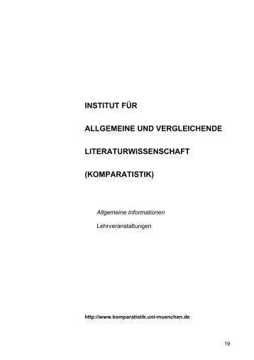 komparatistik - Institut für Allgemeine und Vergleichende ...