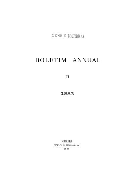 BOLETIM ANNUAL - Biblioteca Digital de Botânica - Universidade ...