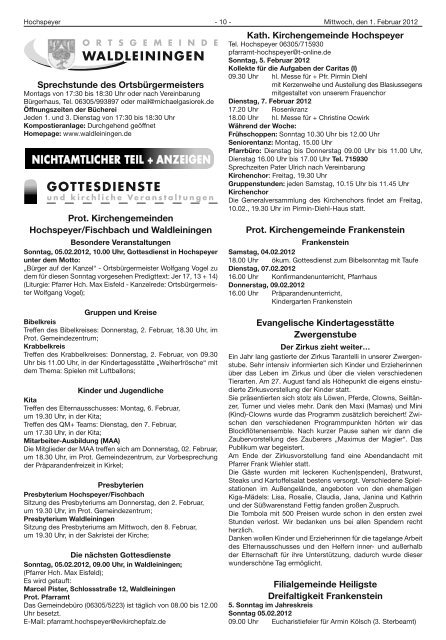 Amtsblatt 05/2012 - Verbandsgemeinde Hochspeyer