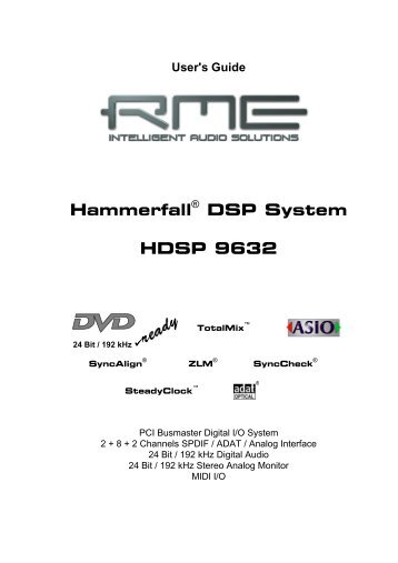 Hammerfall® DSP System HDSP 9632 - RME