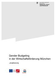 Gender Budgeting in der Wirtschaftsförderung München - GenderAlp!