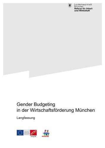 Gender Budgeting in der Wirtschaftsförderung München - GenderAlp!