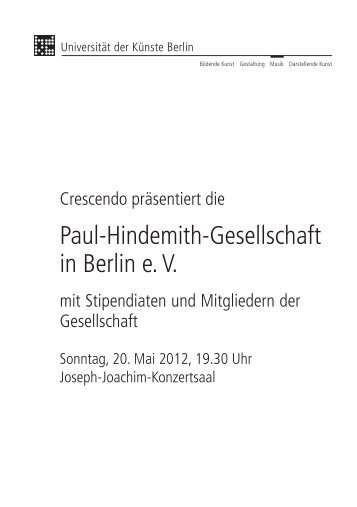 Paul Hindemith Gesellschaft In Berlin E V