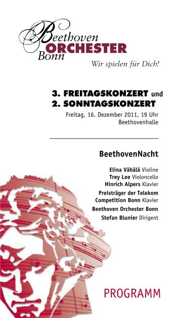3. FREITAGSKONZERT - Das Beethoven Orchester Bonn