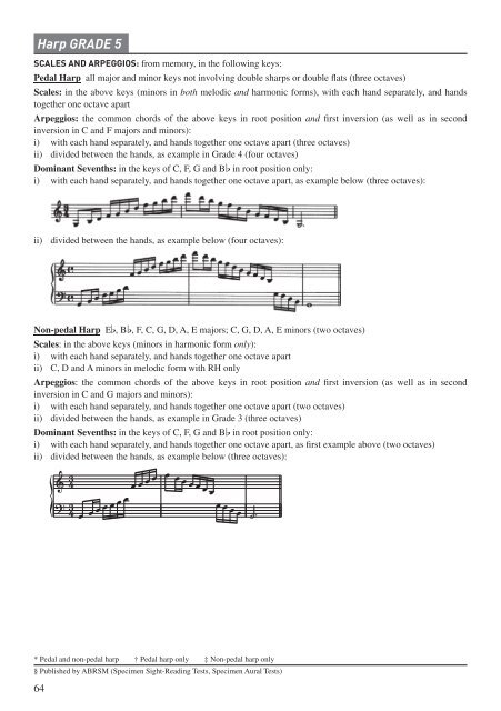 Abrsm non pedal harp syllabus deals