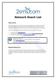 Network Reach List - 2SMS.com